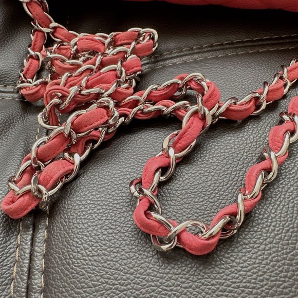 Chanel classic double flap jumbo watermelon pink caviar sliver hardware - Picture 7 of 10